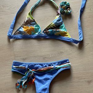 Vanity Girls Two Piece Swimsuit Sexy Halter Triangle Swimsuits Tops Bikini Sets.